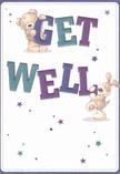 Radiating comfort and cheer, this charming get well card brings together two endearing characters-a soft, plush teddy bear and a playful puppy-who seem ready to leap right from the page with their infectious optimism. Each holds a part of the bold, colourful 'Get Well' message, the text painted in hues of deep indigo and teal that stand out elegantly against a creamy, uncluttered backdrop. Scattered across the card, soft blue and purple stars twinkle like tiny blessings, evoking the gentle magic of a sunrise over Woodside's leafy lanes. The hand-illustrated fur on both the bear and puppy invites you to imagine their warm embrace, echoing the same comforting touch felt in a thoughtfully crafted bouquet from your local Woodside Florist. Sent with this card, the heartfelt sentiment becomes more than words-it's a tangible gesture of support, designed to bring a smile, kindle hope, and offer reassurance to anyone on the mend in our caring corner of London.